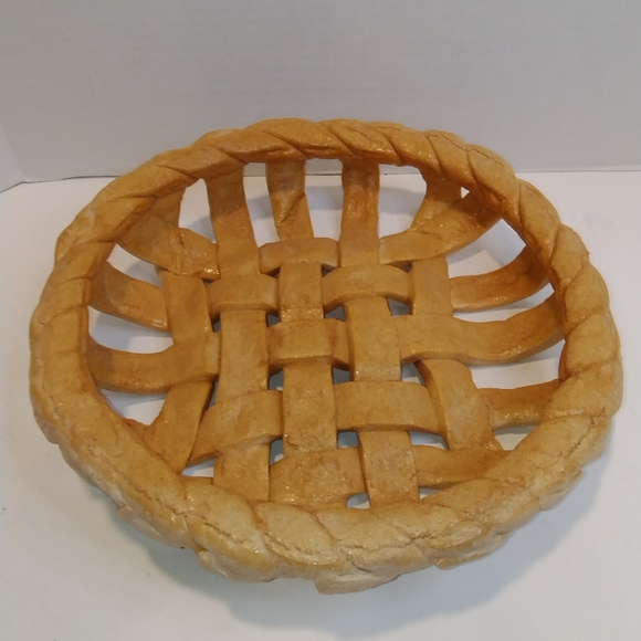 Unique Vintage Handcrafted Braided Bread Dough Basket BowlPie Plate 12